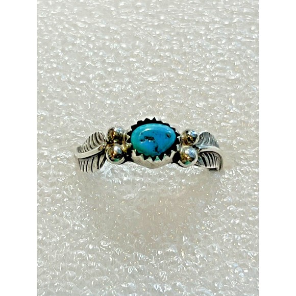 SW Grape Style Sterling Turquoise Ring Stone is 6.5x4MM Sz 7 A1237 - Picture 2 of 7